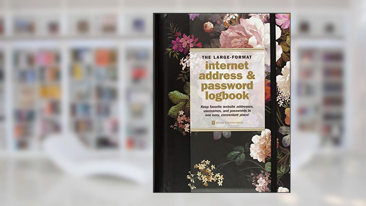 Midnight Floral Large Internet Address & Password Logbook, written by Peter Pauper Press