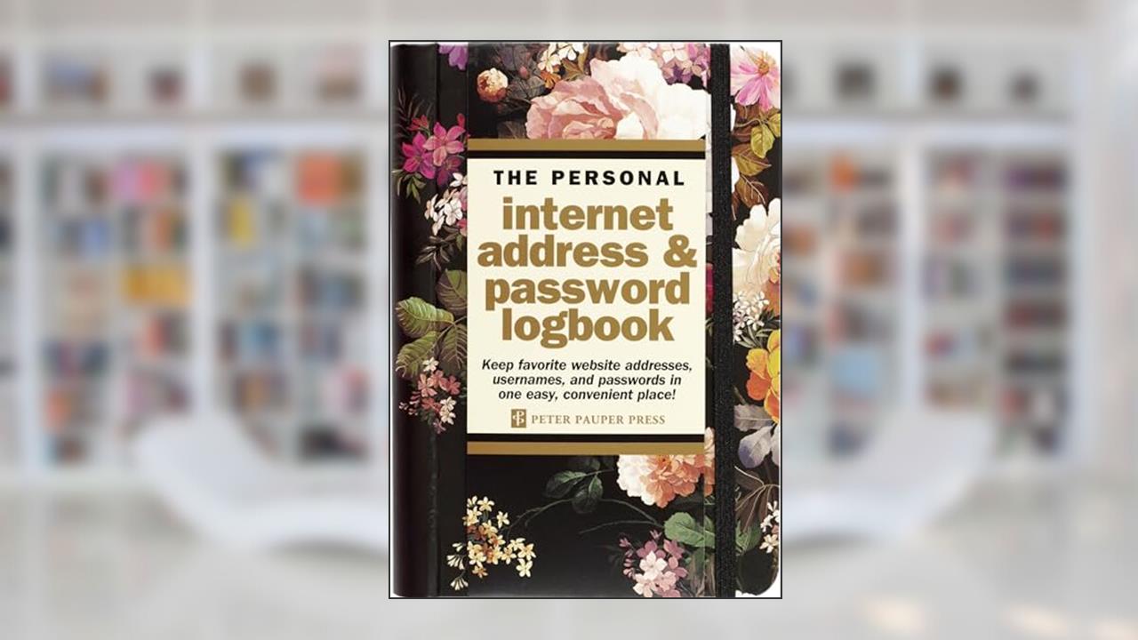Midnight Floral Internet Address & Password Logbook, written by Peter Pauper Press