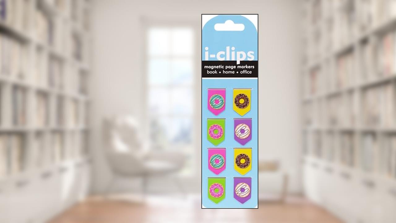 Donuts i-Clips Magnetic Page Markers (set of 8), written by Peter Pauper Press