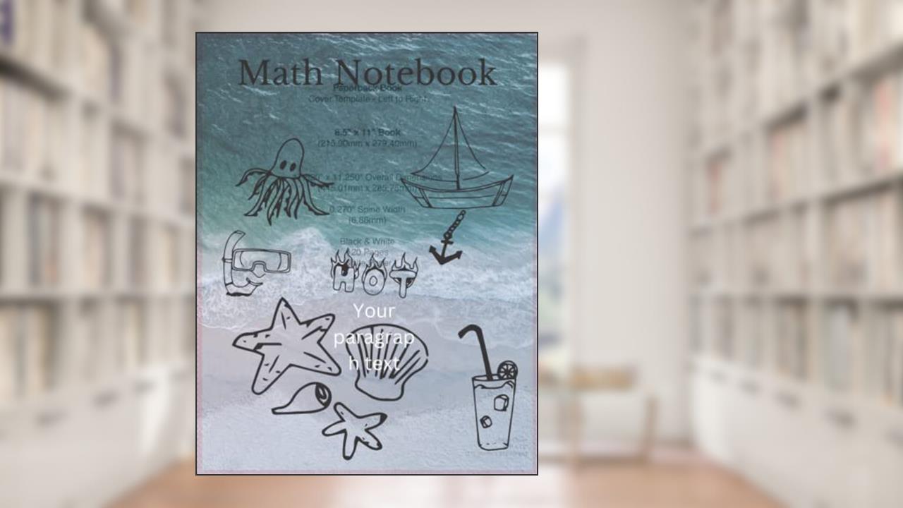 Math notebook , Beach model, 1/4 inch squares, 8.5x11'': 120 pages, 4 quares per inch, written by Alexandru Burcea