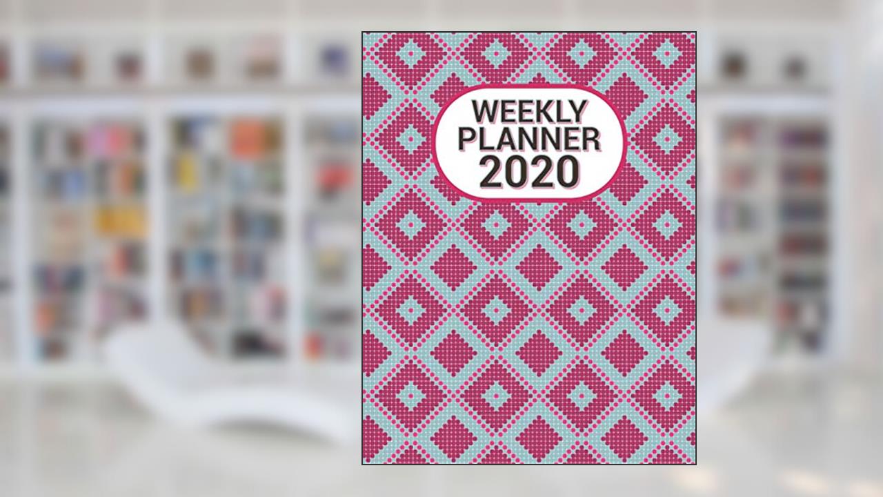 Weekly Planner 2020: Scheduler Calendar January till December 2020 - Pink Blue Quare Pattern Notebook, written by Fresan Planners