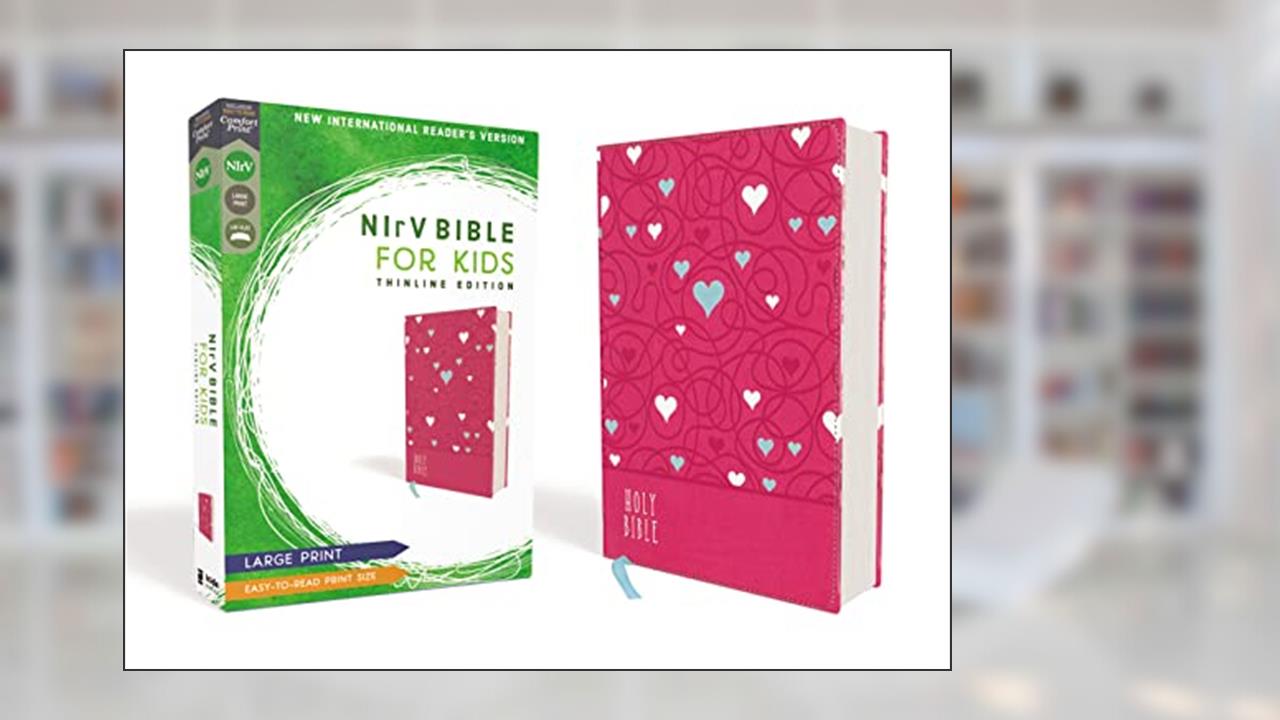NIrV, Bible for Kids, Large Print, Leathersoft, Pink, Comfort Print: Thinline Edition, written by Zondervan