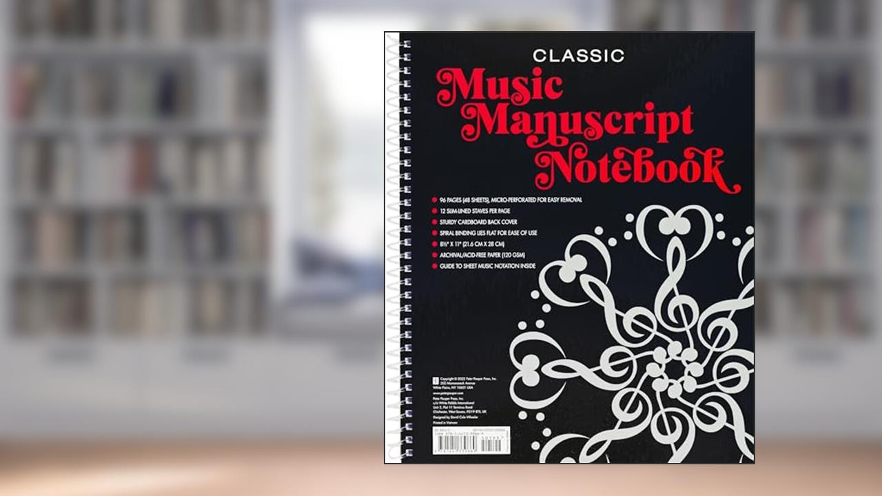 Music Manuscript Notebook (Regular Staff. Perforated Pages for easy removal.), written by Peter Pauper Press