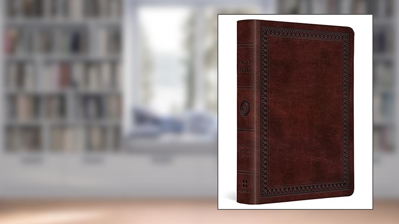 ESV Large Print Compact Bible (TruTone, Mahogany, Border Design), written by ESV Bibles