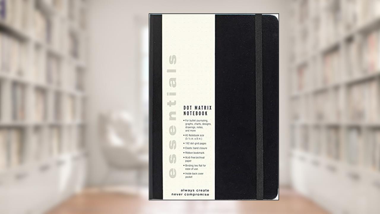 Essentials Dot Matrix Notebook, A5 size, written by Peter Pauper Press