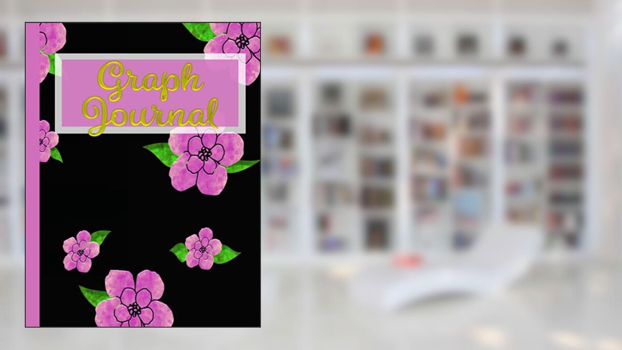 Graph Journal: Floral Cover, teal, pink-purple flowers, 4 squares per inch, 8.5" x 11", written by J. Belk