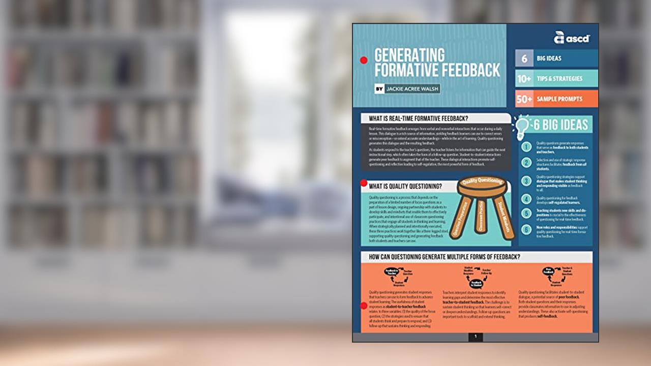 Generating Formative Feedback (Quick Reference Guide), written by Jackie Acree Walsh