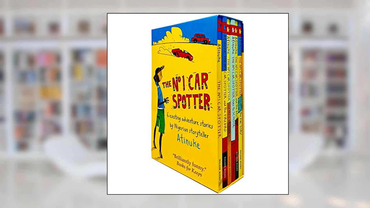 The No. 1 Car Spotter Series 6 Books Collection Box Set by Atinuke (No 1 Car Spotter, Firebird, Car Thieves, Goes to School, Broken Road & Fights the Factory), written by Atinuke