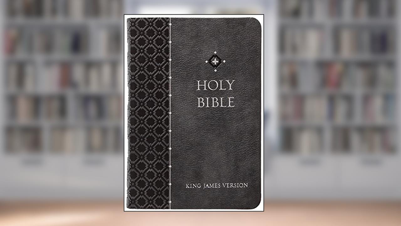 KJV Holy Bible: Granite (Gray), Compact (Print 8-pt) - Thumb Indexed, Faux Leather, King James Version, written by BroadStreet Publishing Group LLC