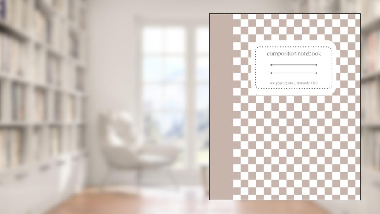 Tan Checkered Composition Notebook: 7.5x9.25/Wide Ruled, written by Monica East