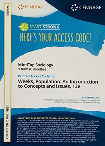 Read MindTap V2.0 for Weeks' Population: An Introduction to Concepts and Issues, 1 term Printed Access Card, written by John Weeks