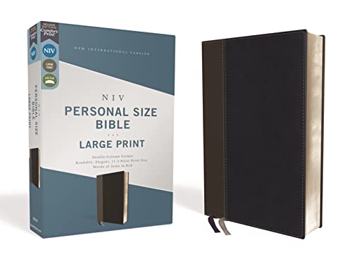 Read NIV, Personal Size Bible, Large Print, Leathersoft, Black, Red Letter, Comfort Print, written by Zondervan Read NIV, Personal Size Bible, Large Print, Leathersoft, Black, Red Letter, Comfort Print, written by Zondervan