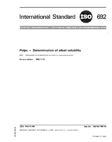 Read ISO 692:1982, Pulps -- Determination of alkali solubility, written by International Organization for Standardization