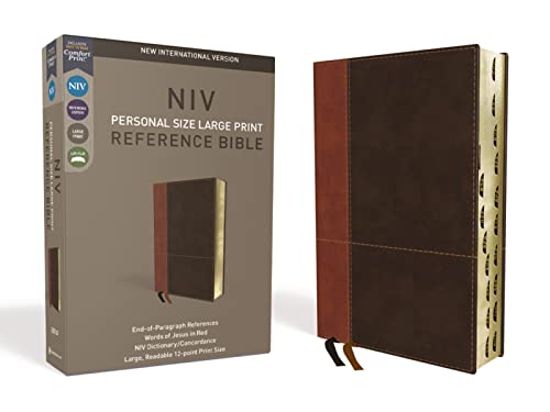 Read NIV, Personal Size Reference Bible, Large Print, Leathersoft, Tan/Brown, Red Letter, Thumb Indexed, Comfort Print, written by Zondervan Read NIV, Personal Size Reference Bible, Large Print, Leathersoft, Tan/Brown, Red Letter, Thumb Indexed, Comfort Print, written by Zondervan