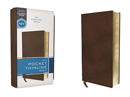 Read NIV, Pocket Thinline Bible, Leathersoft, Brown, Red Letter, Comfort Print, written by Zondervan