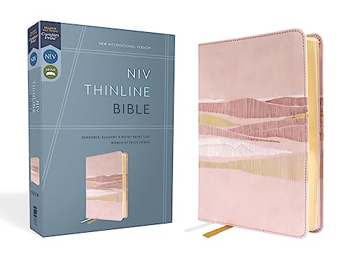Read NIV, Thinline Bible, Leathersoft, Pink, Red Letter, Comfort Print, written by Zondervan Read NIV, Thinline Bible, Leathersoft, Pink, Red Letter, Comfort Print, written by Zondervan