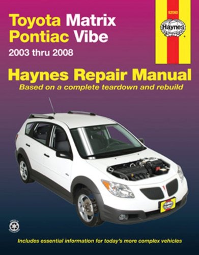 Read Toyota Matrix & Pontiac Vibe, 2003-2008 (Haynes Repair Manual), written by Haynes Read Toyota Matrix & Pontiac Vibe, 2003-2008 (Haynes Repair Manual), written by Haynes