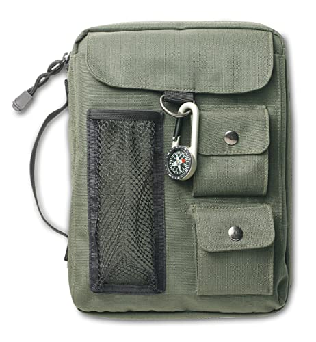 Read Compass Bible Cover, Zippered, with Handle, Nylon, Green, Large, written by Zondervan Read Compass Bible Cover, Zippered, with Handle, Nylon, Green, Large, written by Zondervan