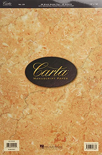 Read Carta Manuscript Paper No. 23 Professional | 26-Stave Score Pad with Orchestral Range and Transposition Chart | Staff Paper for Music educators, Composers, and Students, written by Various Read Carta Manuscript Paper No. 23 Professional | 26-Stave Score Pad with Orchestral Range and Transposition Chart | Staff Paper for Music educators, Composers, and Students, written by Various