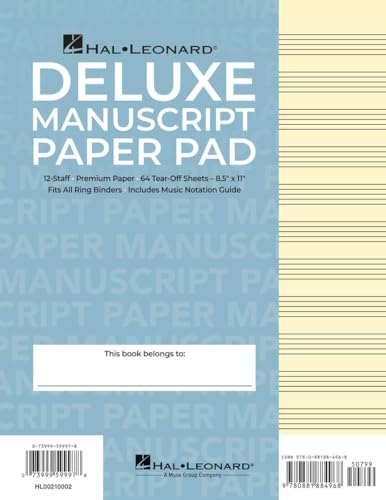 Read Manuscript Paper (Deluxe Pad)(Blue Cover), written by Hal Leonard Publishing Corporation Read Manuscript Paper (Deluxe Pad)(Blue Cover), written by Hal Leonard Publishing Corporation