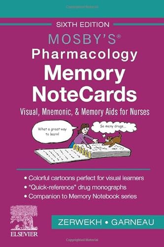 Read Mosby's Pharmacology Memory NoteCards, written by JoAnn Zerwekh EdD MSN RN; Ashley Zerwekh Garneau PhD RN Read Mosby's Pharmacology Memory NoteCards, written by JoAnn Zerwekh EdD MSN RN; Ashley Zerwekh Garneau PhD RN