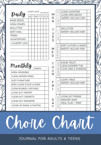 Read Chore Chart Journal: For Adults & Teens | Daily, Weekly, Monthly Housework and Cleaning Schedule Checklist & Planner, written by Val Vosee Read Chore Chart Journal: For Adults & Teens | Daily, Weekly, Monthly Housework and Cleaning Schedule Checklist & Planner, written by Val Vosee