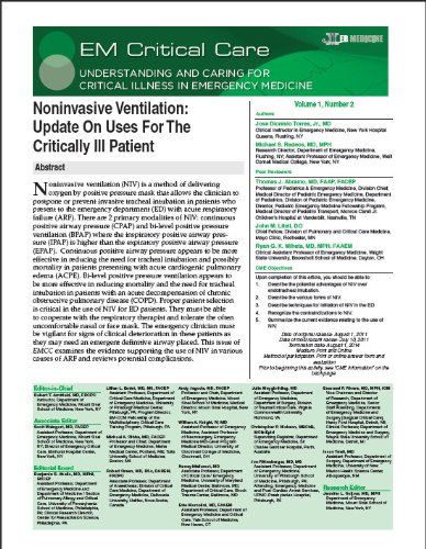 Read Noninvasive Ventilation: Update On Uses For The Critically Ill Patient, written by Jose Dionisio Torres Jr MD; Michael S. Radeos MD MPH Read Noninvasive Ventilation: Update On Uses For The Critically Ill Patient, written by Jose Dionisio Torres Jr MD; Michael S. Radeos MD MPH
