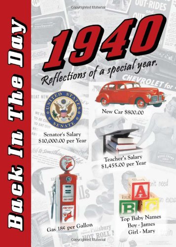 Read 1940 Back In The Day - 24-page Greeting Card / Booklet with Envelope (5 x 7 Size) - Great for Birthdays, Anniversaries, Reunions, Graduations, Client & Corporate Gifts, written by 3 Oak Publishing Read 1940 Back In The Day - 24-page Greeting Card / Booklet with Envelope (5 x 7 Size) - Great for Birthdays, Anniversaries, Reunions, Graduations, Client & Corporate Gifts, written by 3 Oak Publishing