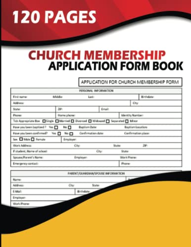 Read Church Membership Application Form Book: (60 Forms) Application For Church Membership Form, written by Frances T. Reyes