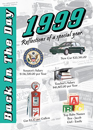 Read 1999 Back In The Day - 24-page Greeting Card / Booklet with Envelope - Great for Birthdays, Anniversaries, Reunions, Graduations, Client & Corporate Gifts, written by 3 Oak Publishing Read 1999 Back In The Day - 24-page Greeting Card / Booklet with Envelope - Great for Birthdays, Anniversaries, Reunions, Graduations, Client & Corporate Gifts, written by 3 Oak Publishing