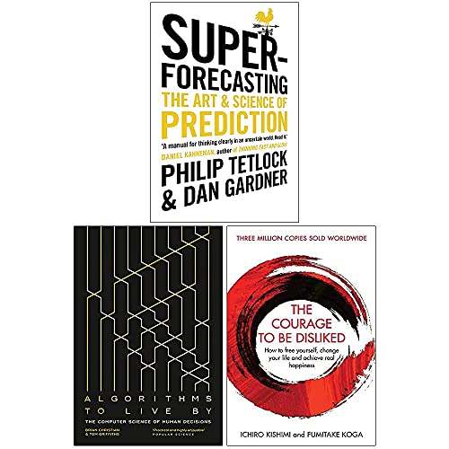 Read Superforecasting, Algorithms to Live By, The Courage To Be Disliked 3 Books Collection Set, written by Dan Gardner; Tom Griffiths; Fumitake Koga