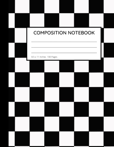 Read Black and White Checkered Composition Notebook: Wide Ruled Pages Notebook for Boys, Retro Themed Journal Notepad for School, written by Rizzy Manaig