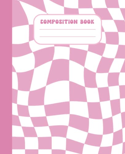 Read Checkered Composition Notebook: Pastel Pink Retro Wavy Checkered College Ruled Pages, written by Retro90s Press